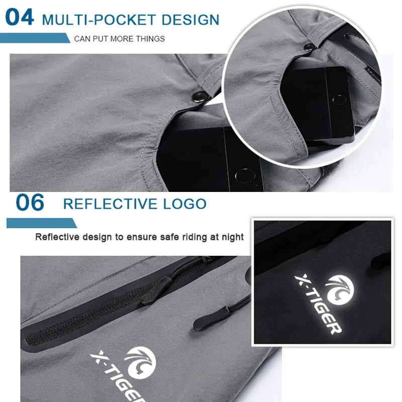 Cycling shorts X-TIGER Mountain Bike Multi-Pockects Breathable Loose Riding Road MTB Outdoor Sports Waterproof Pants