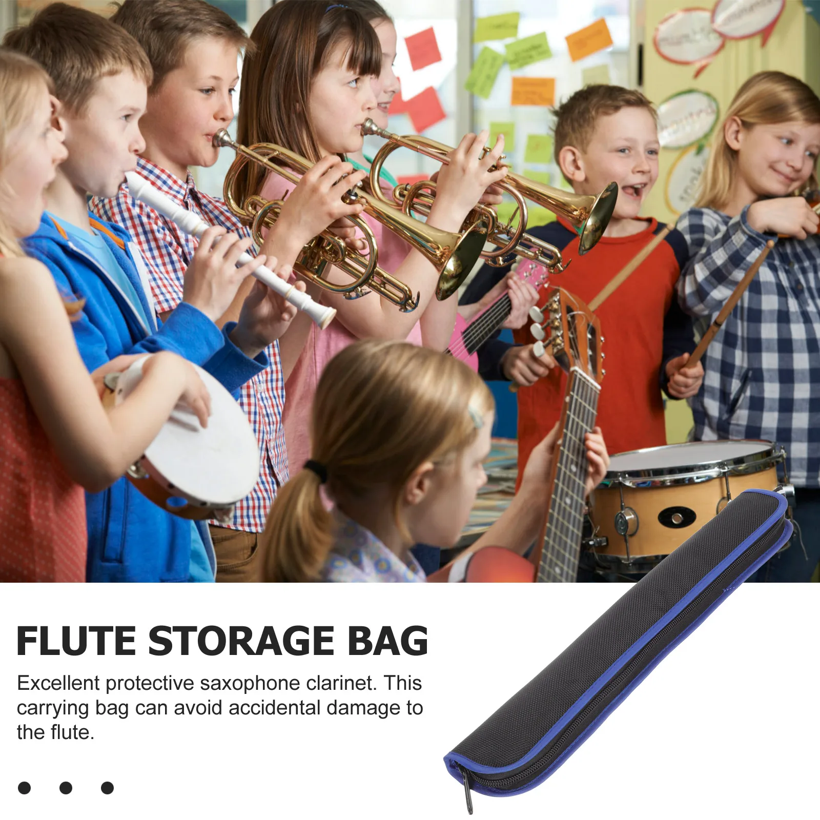 Portable Flute Storage Bag Oxford Fabric Bags Flute Carry Case Mini Saxophone Instrument Recorder Instrument Carrying Bag