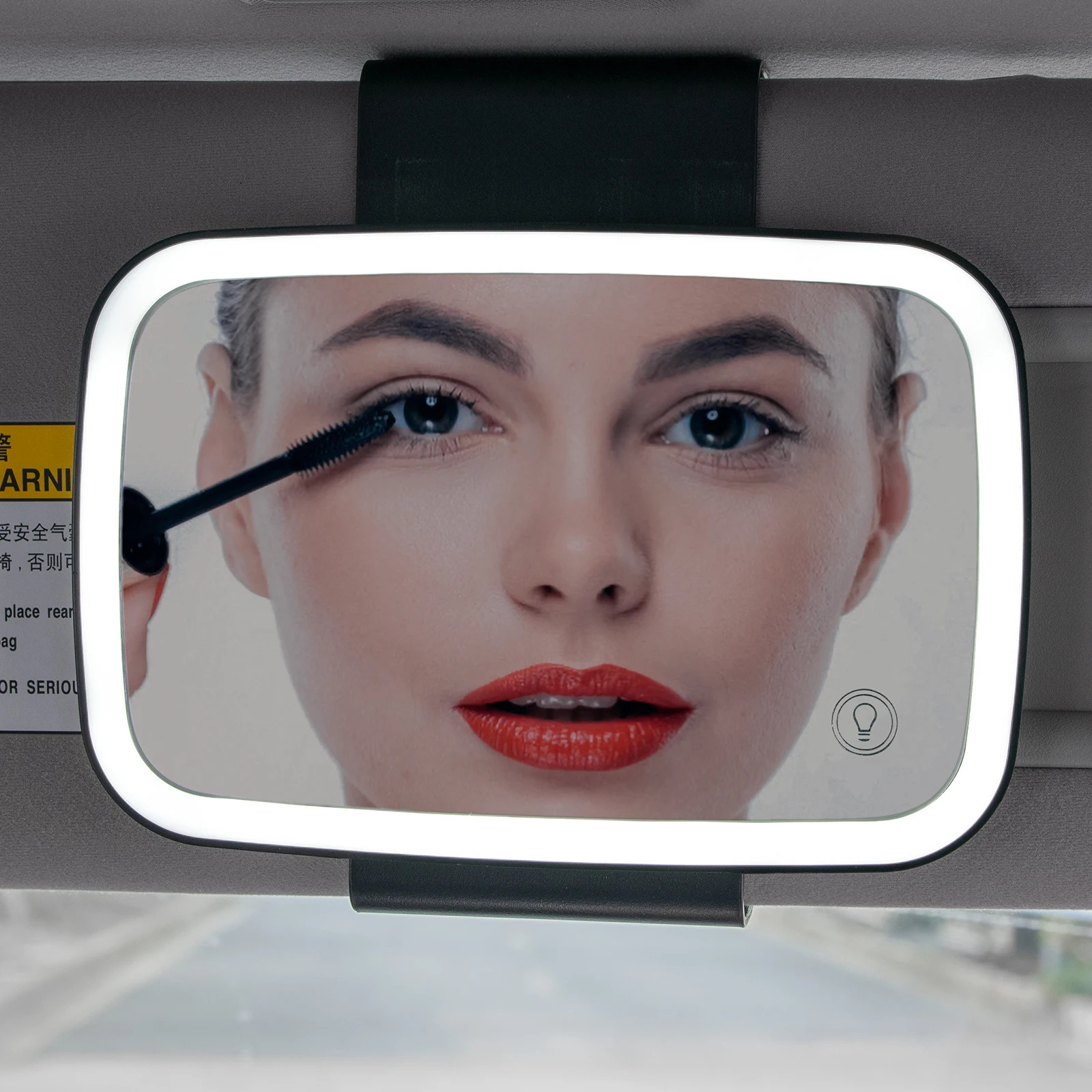 Universal LED Light Car Interior Mirror Touch Makeup Sun Visor