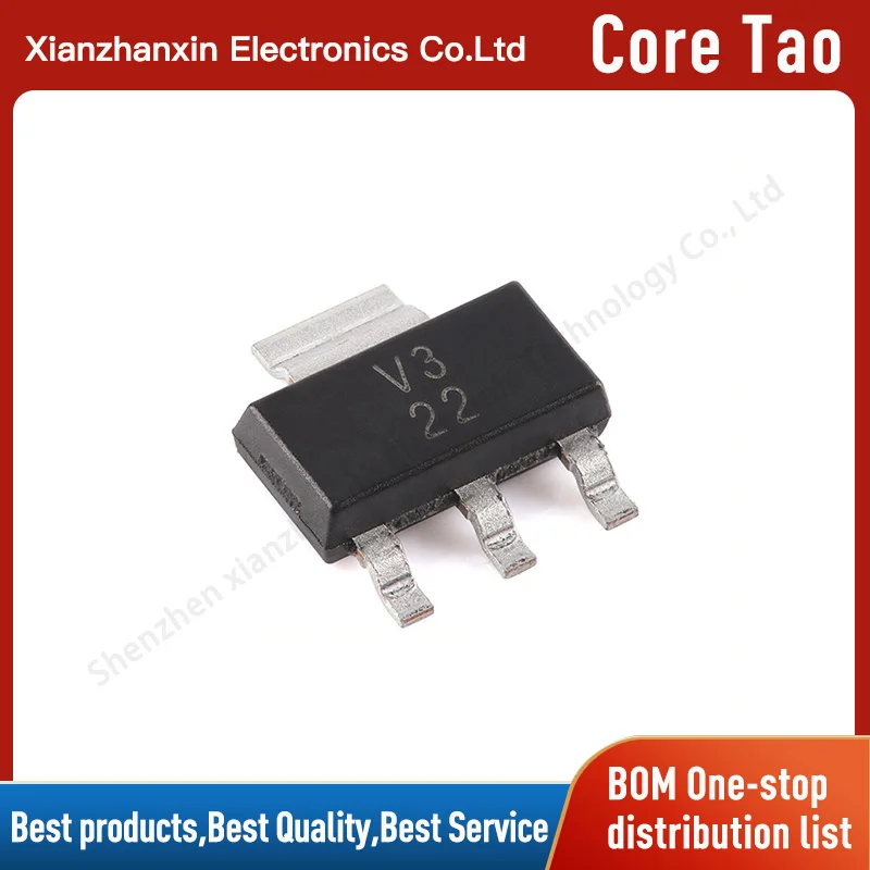 

5~20PCS/LOT TLV1117-33CDCYR SOT-223 Screen printing V3 Linear regulator chip