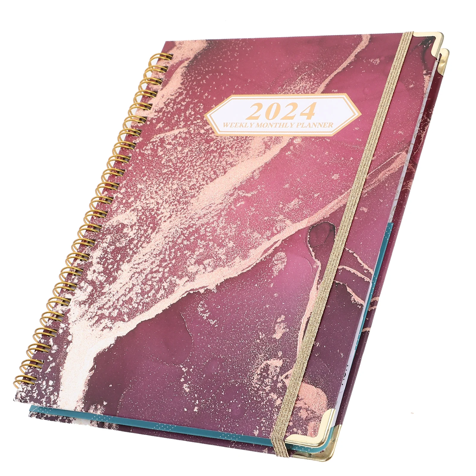 

2024 Planner Jan-Dec 2024 Weekly & Monthly Planner Calendar Tabs English Planner Notebook Twin-Wire Binding Spiral Planner