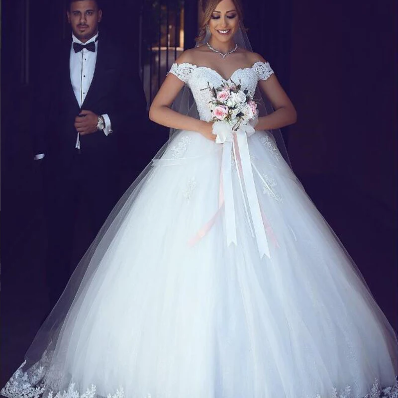 

V-neck Corset Embroidered Applique Wedding Dress Corset Wedding Dress 2023 Customizable Colors