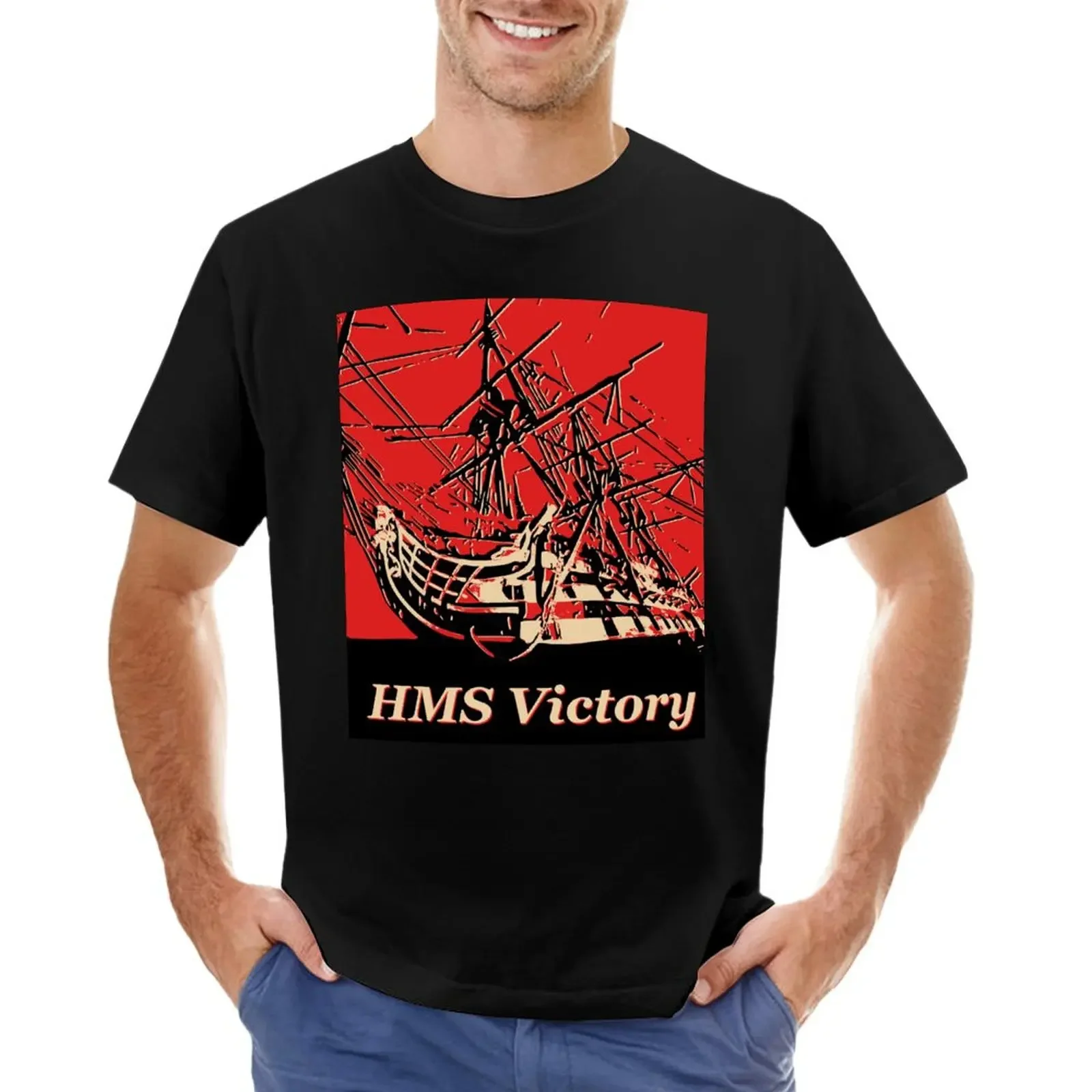 Hms Victory T-Shirt Plus Size Top Camicie Magliette Grafiche Taglie Forti T-Shirt Uomo