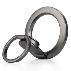 Magnetic 360° Rotating Multifunctional Phone Ring Holder and Car Stand (GRAY)