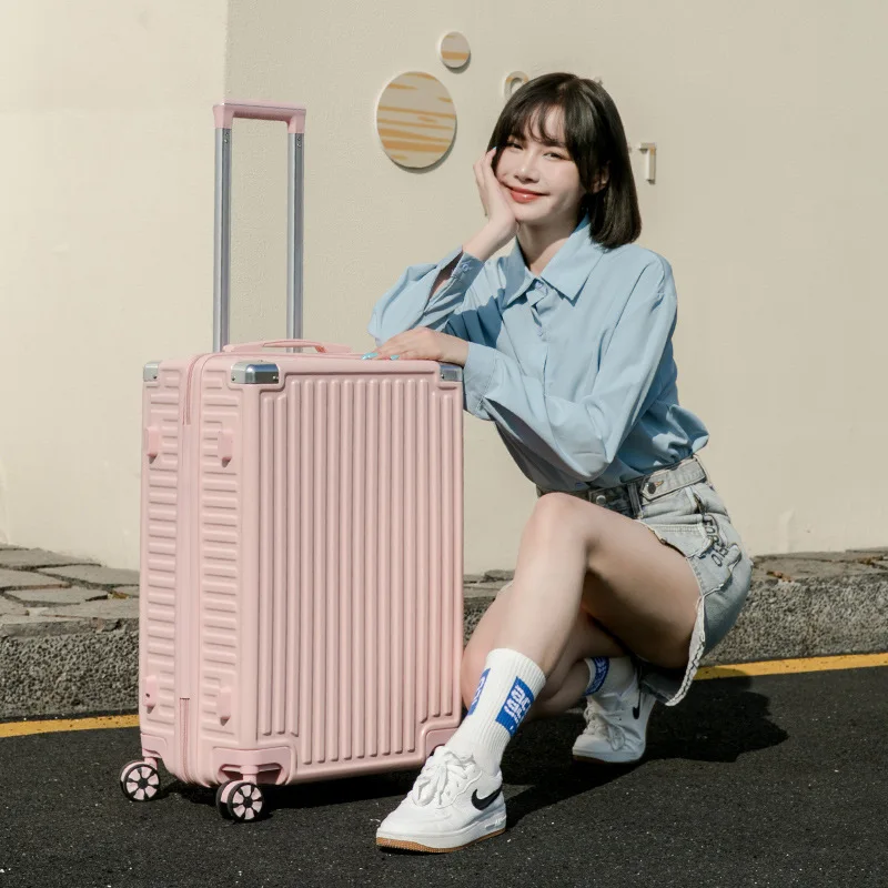 Trolley Case Universal Wheel Luggage Aluminum Corner Luggage 24-Inch 26-Inch Suitcase with Combination Lock