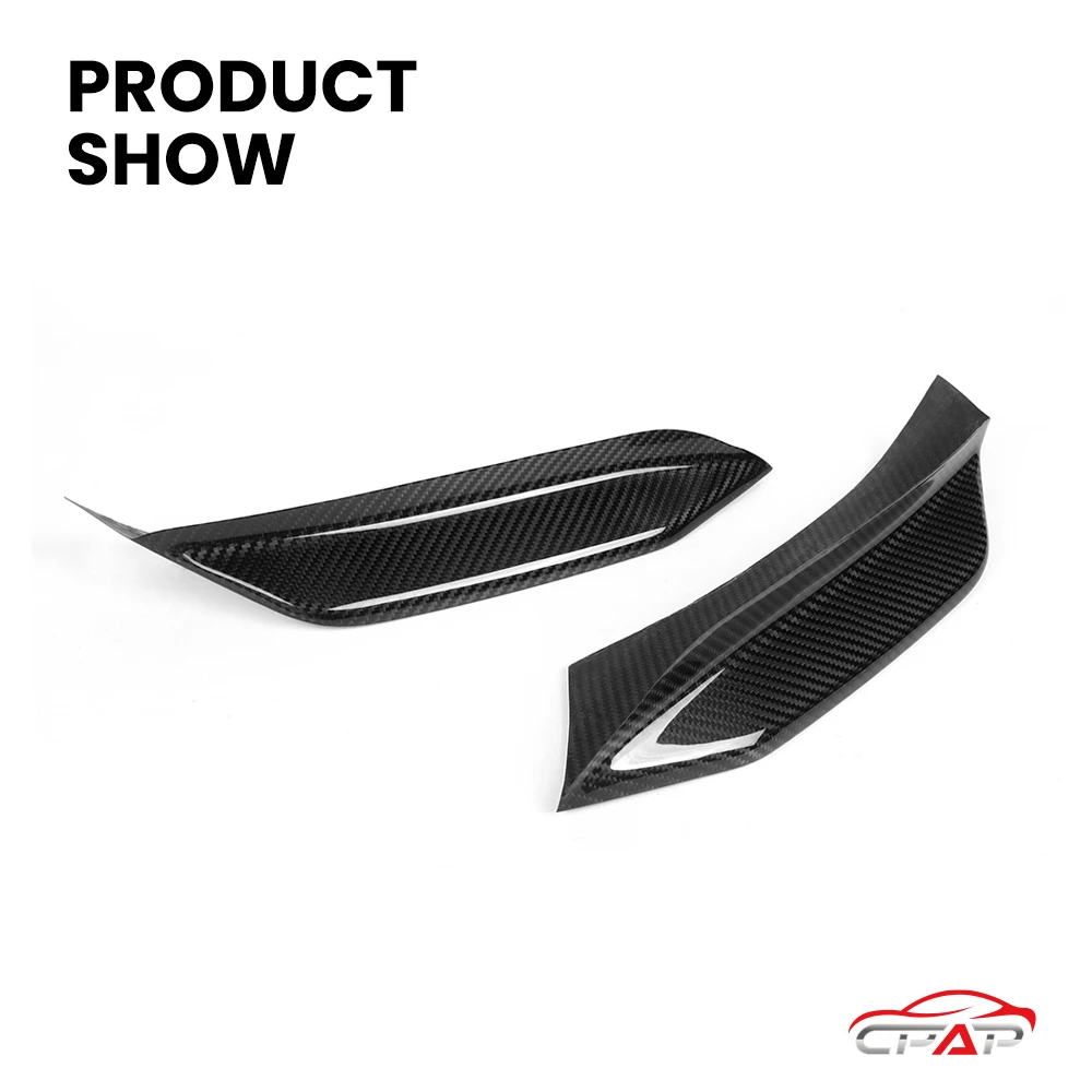 BMW M3 F80 M4 F82 F83 MP 스타일 2014-2020용 리얼 드라이 카본 파이버 자동차 프론트 어퍼 스플리터 트림 2개/세트
