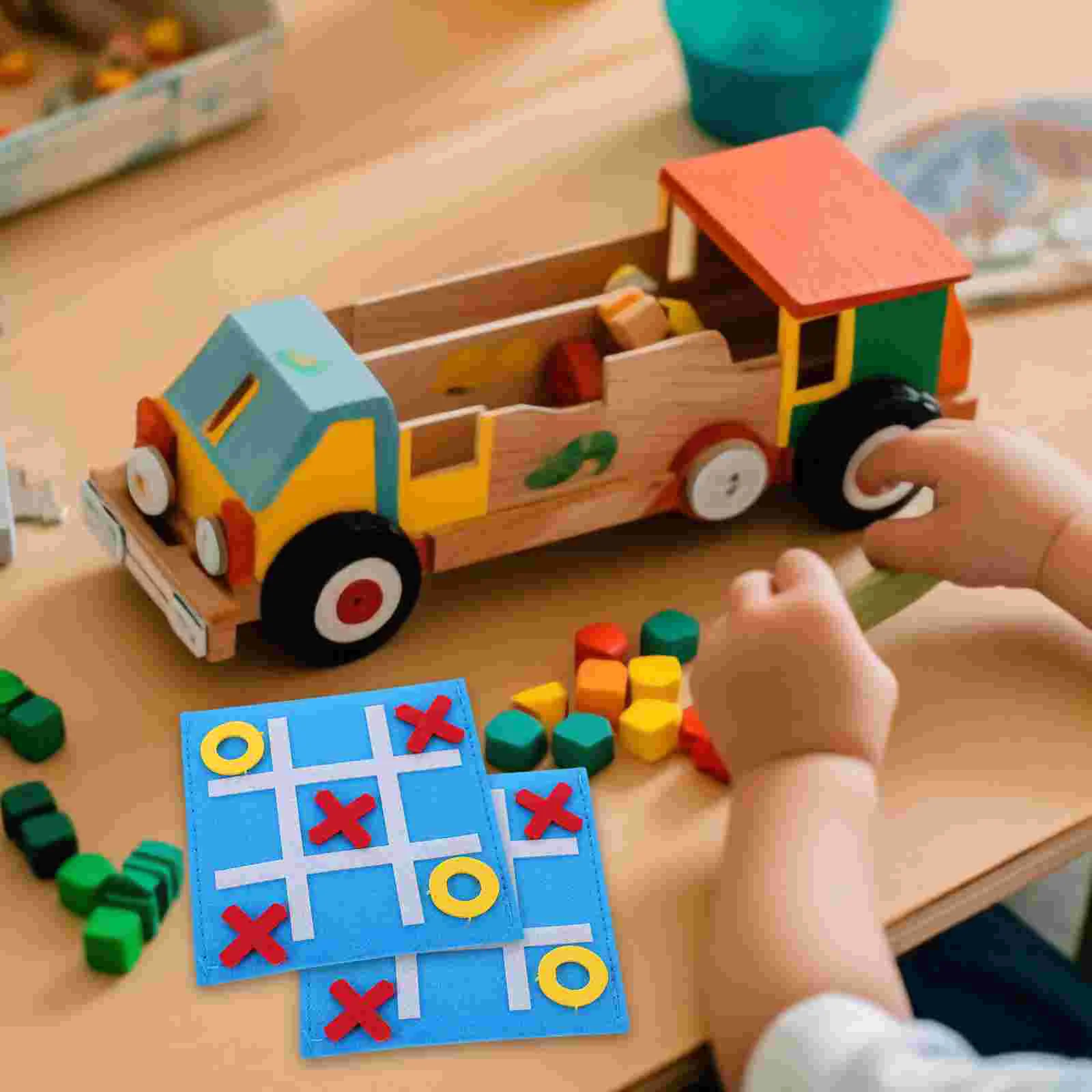 

15 Pcs Mini Nine-square Chessboard Game Jiugongge Ticktacktoe Family for Funny Felt Child