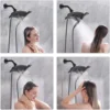 Four Spray Settings Shower Head Set Oil Rubbed Bronze and Black Finishing with 60" Long Stainless Steel Shower Hose 6
