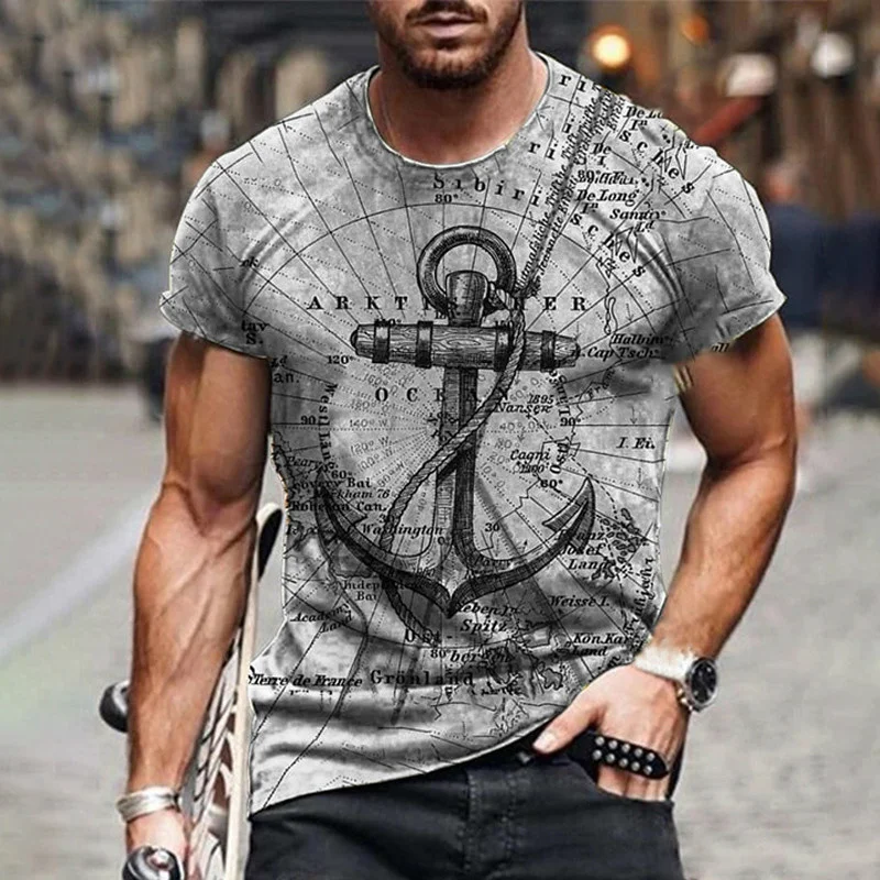 Men 3d Printed T-shirt Street Harajuku Style Shirt Short Sleeved Round Neck Fashionable High Quality and Low Price New in |