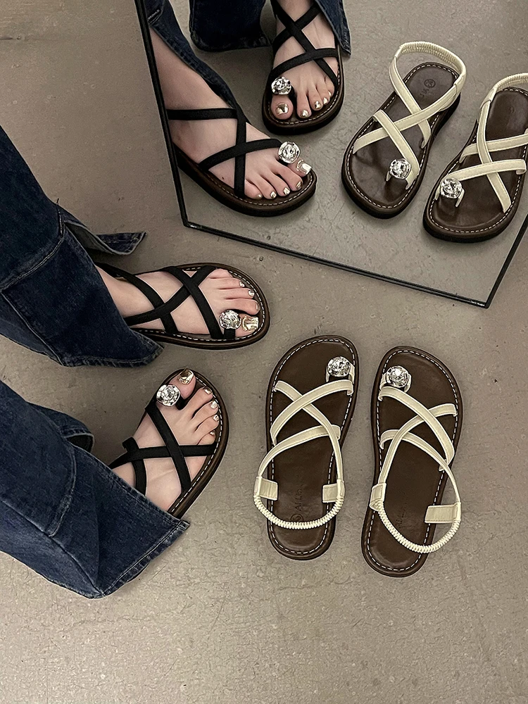 

Женские босоножки на танкетке, универсальные босоножки средней высоты на прозрачном каблуке, роскошные летние бежевые туфли на платформе для девушек, 2024