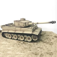 1/16  Remote Control Tiger Heavy Tank Customized Metal Painting Modified Old Sand Table Military Tank Battle Damaged Vehicle 1