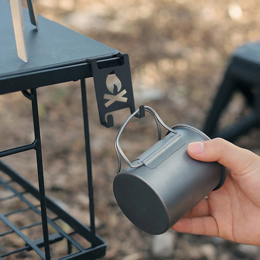 Flat Burner Extension Holder Stainless Steel Gas Canister Hanging Hook Portable Butane Gas Tank Hanger Clip for Outdoor Camping