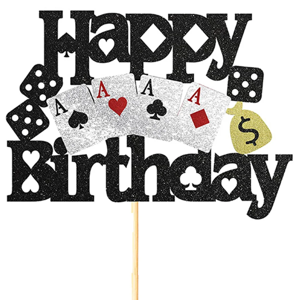 Casino-Birthday-Cake-Topper-Cupcake-Decorations-Poker-Card-Theme-Party ...
