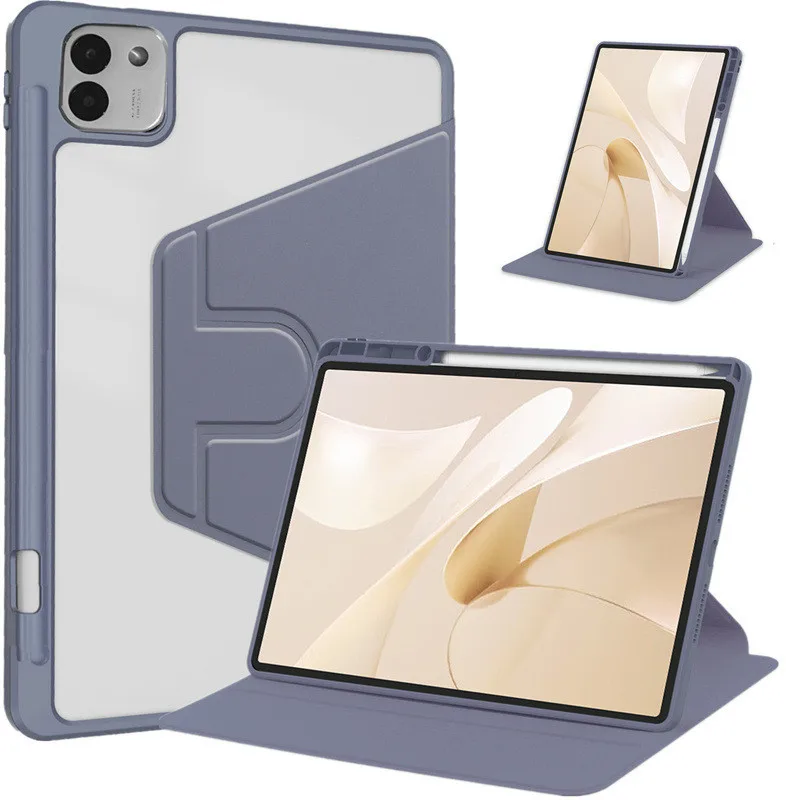 360° Rotating Acrylic Transparent Hard Case with Pencil Holder