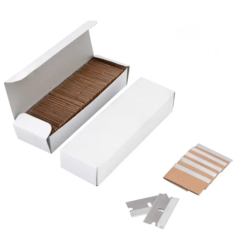 100pcs 면도날 스크레이퍼 금속 유리 접착제 클리너 리무버 나이프 교체 탄소강 블레이드 자동차 색조 도구