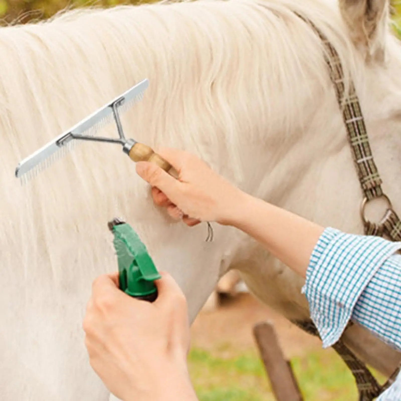 Horse Nail Rake Comb Long Tooth Horse Brush for Large Dog Longhair Cat Horse
