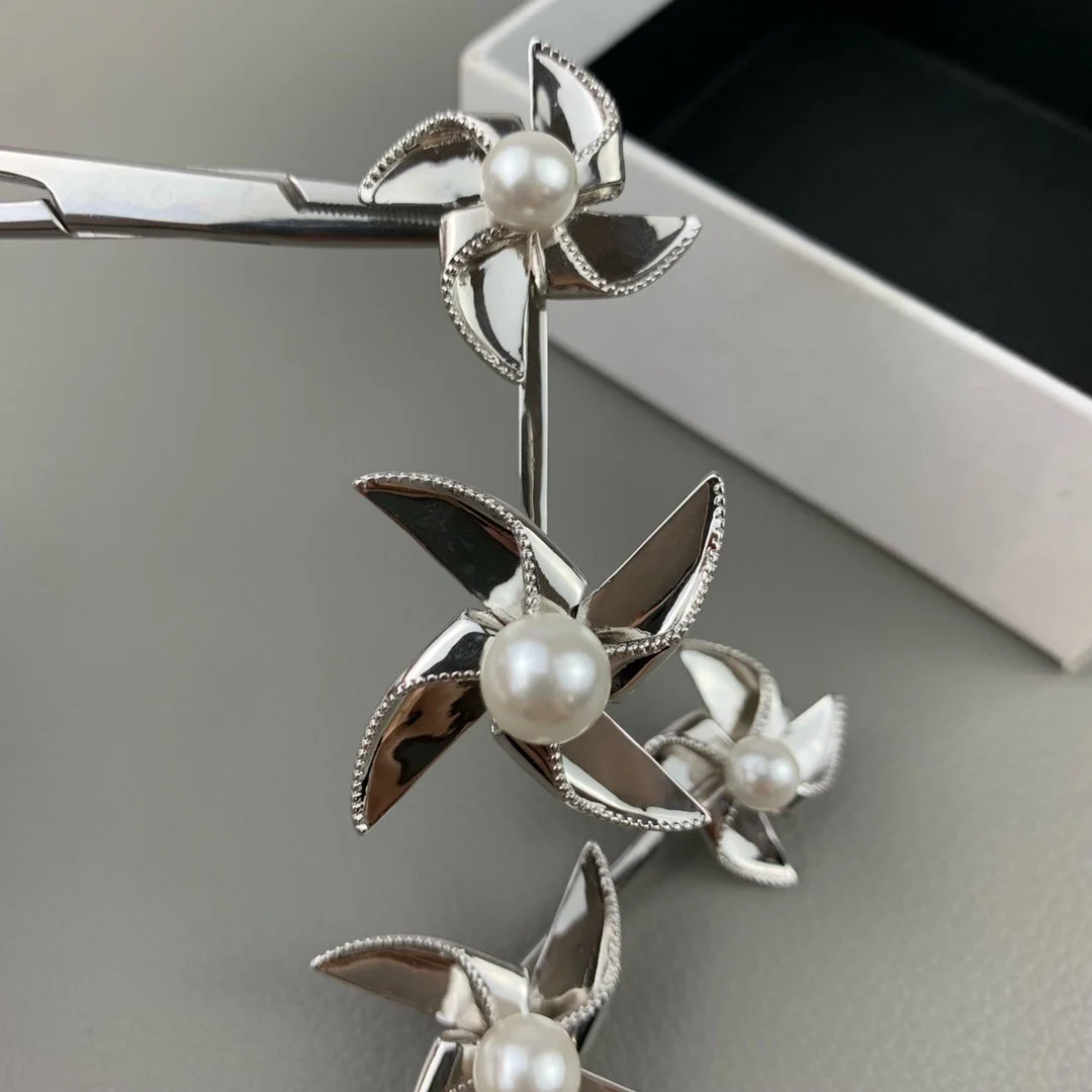 2022 Hot Trend Brand Rotating Windmill Pearl Earrings Beauty Ear Studs Everyday Wear Versatile Jewelry Atmosphere Banquet