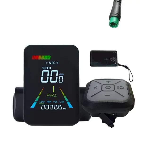 F3 e-bike NFC LCD affichage compteur de couleur animé 24 V/36 V/48 V/60 V UART Scooter électrique NFC LCD compteur compteur de vitesse-ABQA 1