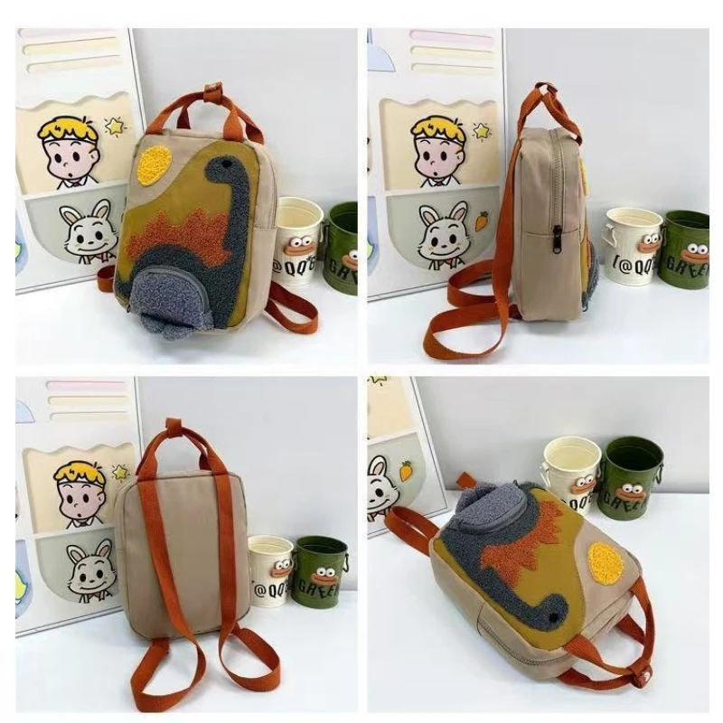 Zaino per bambini con dinosauro dei cartoni animati, carino zainetto per la scuola per neonati, bambini e bambine, zaino in tela per bambini piccoli, accessori per bambini - immagine 6