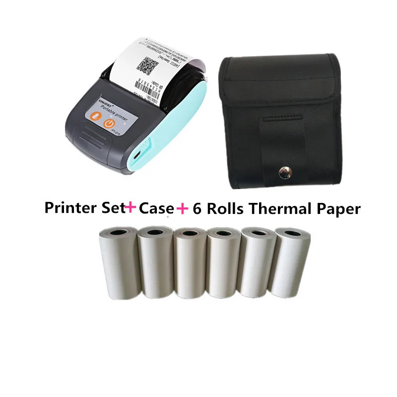 Mini Portable Thermal Receipt Printers Bluetooth Printing Machine Business Bills 58mm Wireless Termica Impresora Inkless Printer