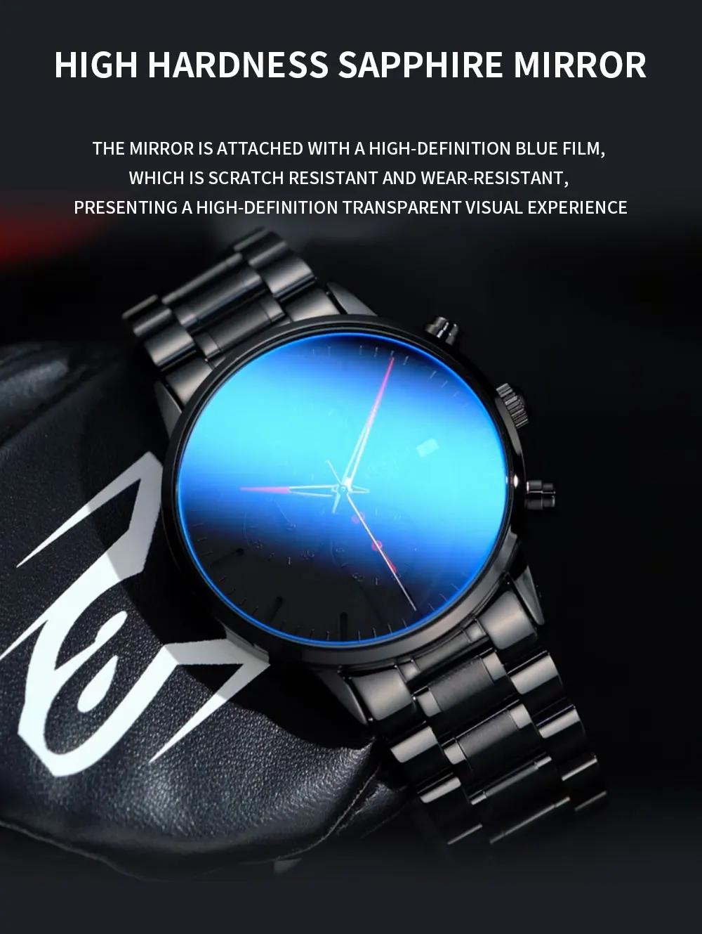 NIBOSI Black Mens Watches Top Brand Luxury Watch Men Waterproof Stainless Steel Chronograph Quartz Wristwatch Relogios Masculino