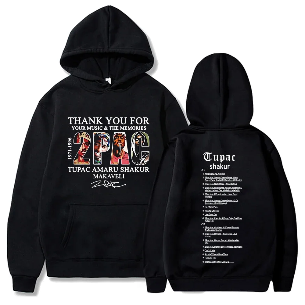 thumbnail image 1 of Tupac-Sudadera con capucha para hombre y mujer, suéter con estampado de rapero Y2k, ropa de calle informal, holgada, de lana, para otoño, 1 of 5