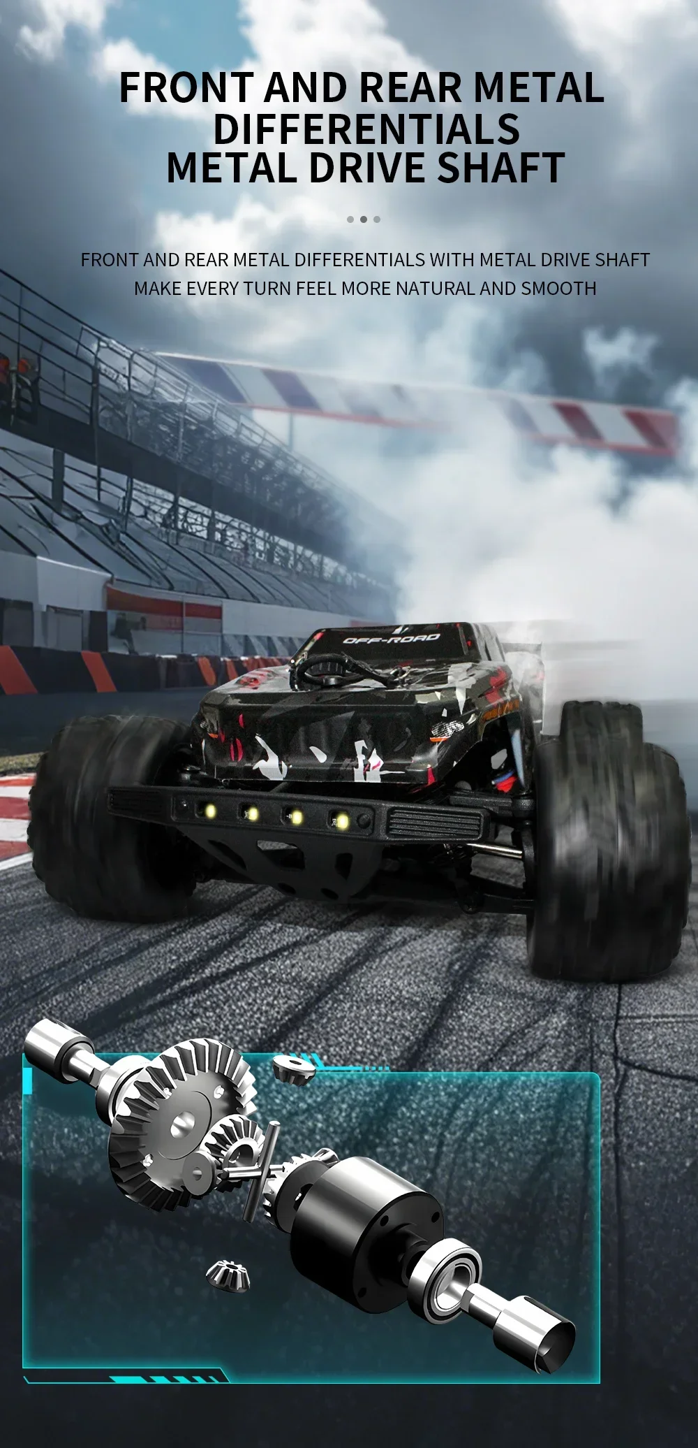 Voiture RC Brushless 80km/h 2 Batteries - 4WD Tout Terrain