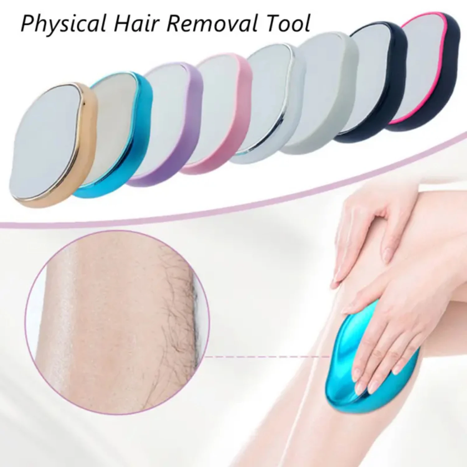 1pc Hot Crystal Physical Hair Removal, Eraser Glass Hair Remover, Painless Epilator Easy Cleaning Reusable, Body Care Depilation