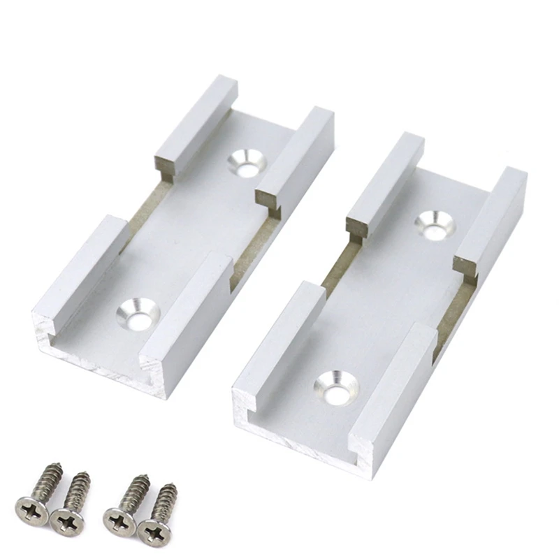 

New Aluminium Alloy T-Track Cross Connecting Parts Woodworking T-Slot Miter Track Jig With Screws Carpenter Woodworking Tool