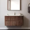 36" Floating Bathroom Vanities Cabinet with Sink Set, Modern Wall Mounted Storage Cabinet with 2 Wood Stripes Big Drawers 1