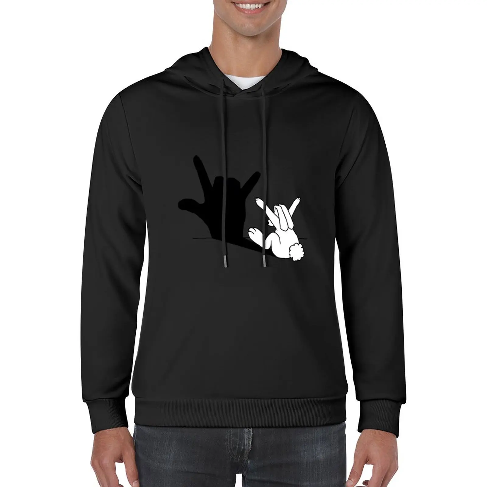 

New Rabbit Love Hand Shadow Pullover Hoodie korean autumn clothes graphic hoodies