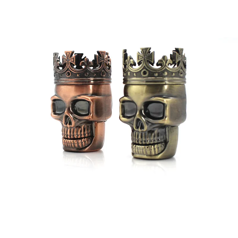 3 Layers Classic King Skull Plastics Tobacco Herb Spice Grinder Crusher Hand Muller Smoking Accessories Gift