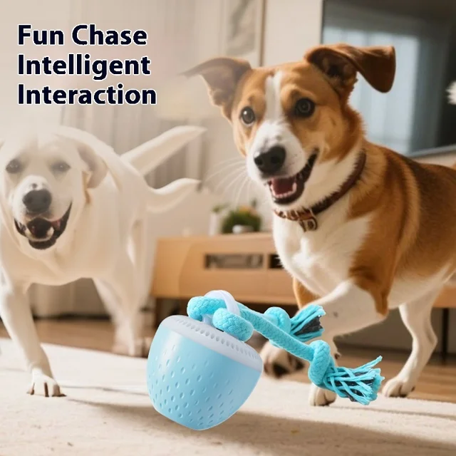 Smart Dog Toy Ball Electronic Pet Interactive Toy 3 Modes Moving Ball Rope USB Automatic Moving Bouncing for Puppy Chew Products 2