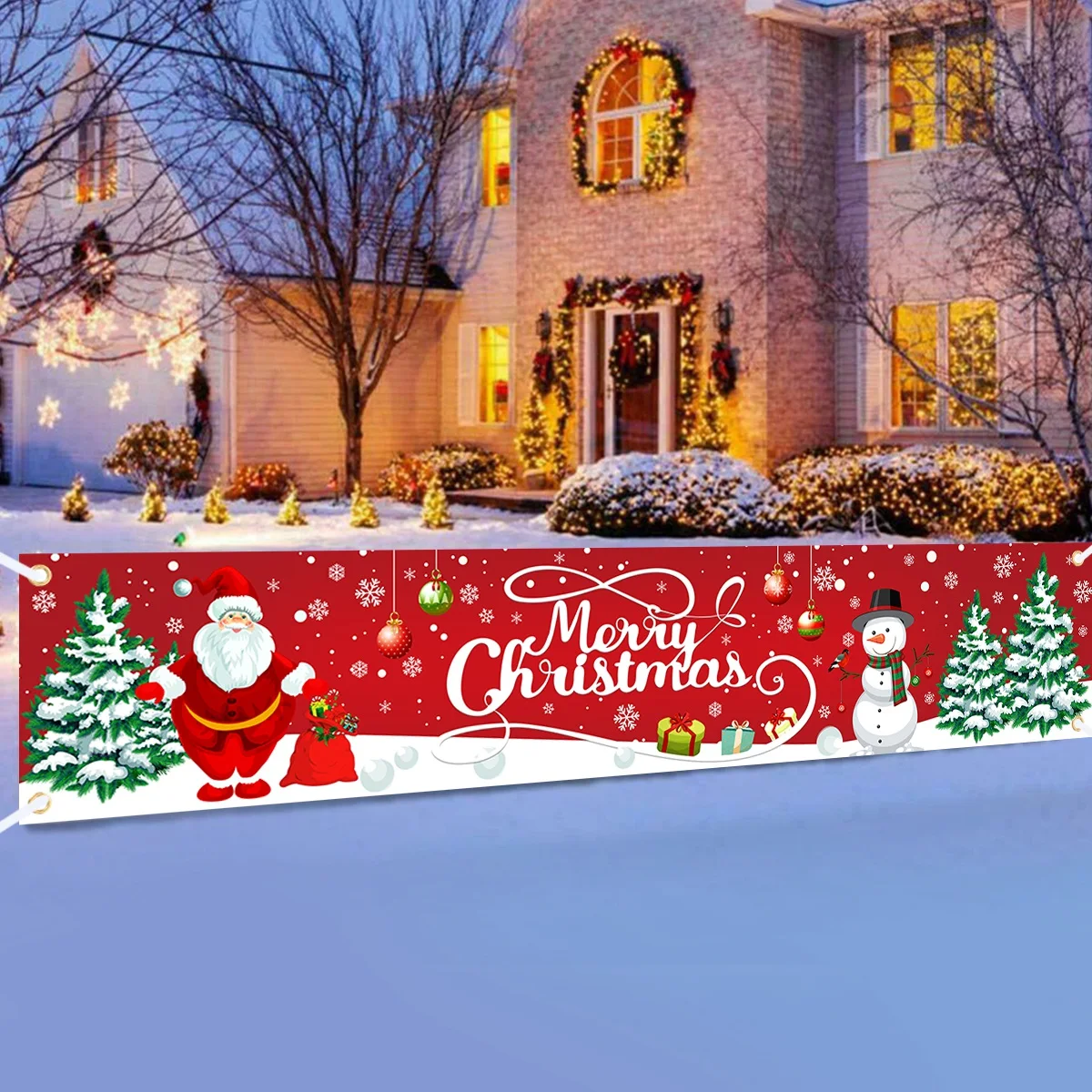 Description Picture 2 of itemRed Merry Christmas Banner Christmas Decor for Home 2024 Indoor Outdoor Decor Xmas Flag Navidad Noel Natal Gifts New Year 2025