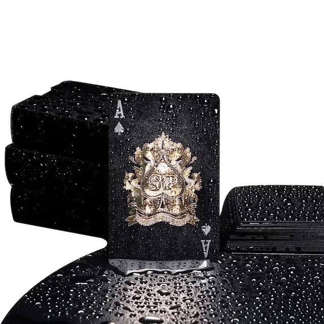 Schwarz-goldene Spielkarten Wasserdicht - Elegantes Poker Set Für Partys