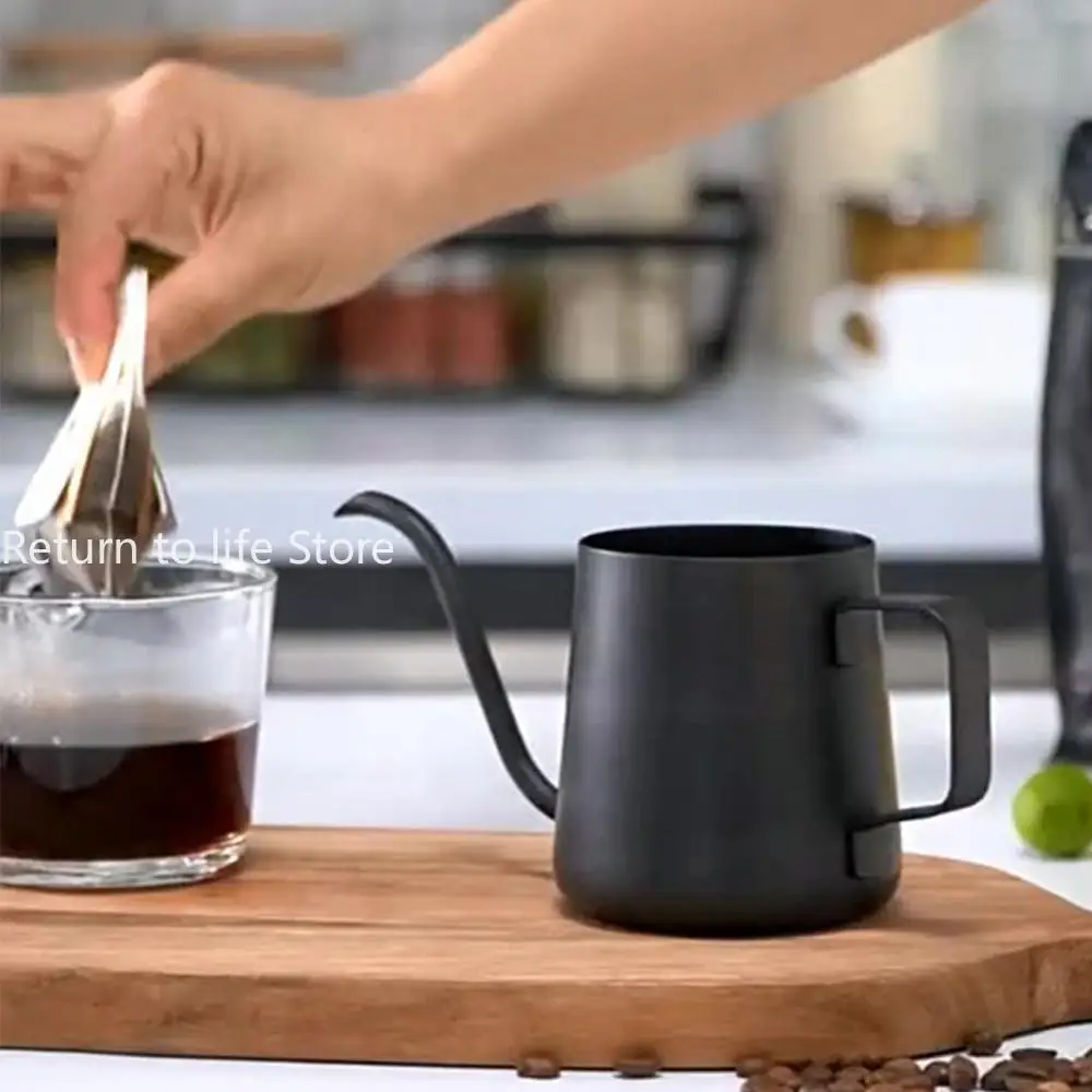 Coffee Pot Swan Neck Thin Mouth Tea Pot Stainless Steel Narrow Spout Drip Coffee Maker Tool Drip Kettle With Cover Coffee Maker Coffee Pot Coffee Kettle