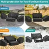 4pcs/Set Patio Furniture Covers, Heavy Duty Waterproof Outdoor Furniture Covers, Rattan Outdoor Furniture Windproof 6