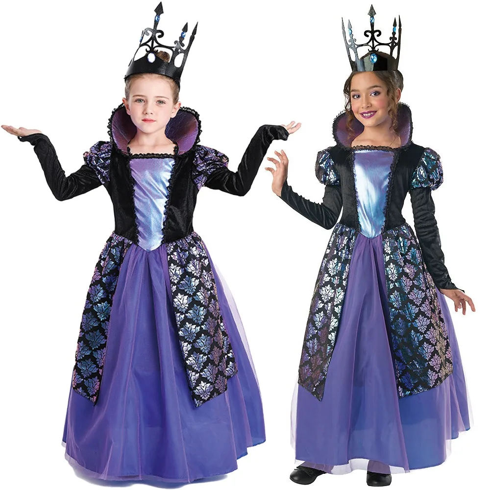 Twilight Princess Cosplay Dress For Kids Girls Medievale Purple Court Dress Bambini Halloween Dress Up Birthday Party Costume