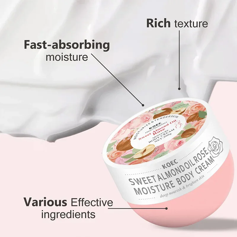 

Увлажняющий крем для тела, Масло розового сладкого миндаля, увлажняющий и питательный крем для тела