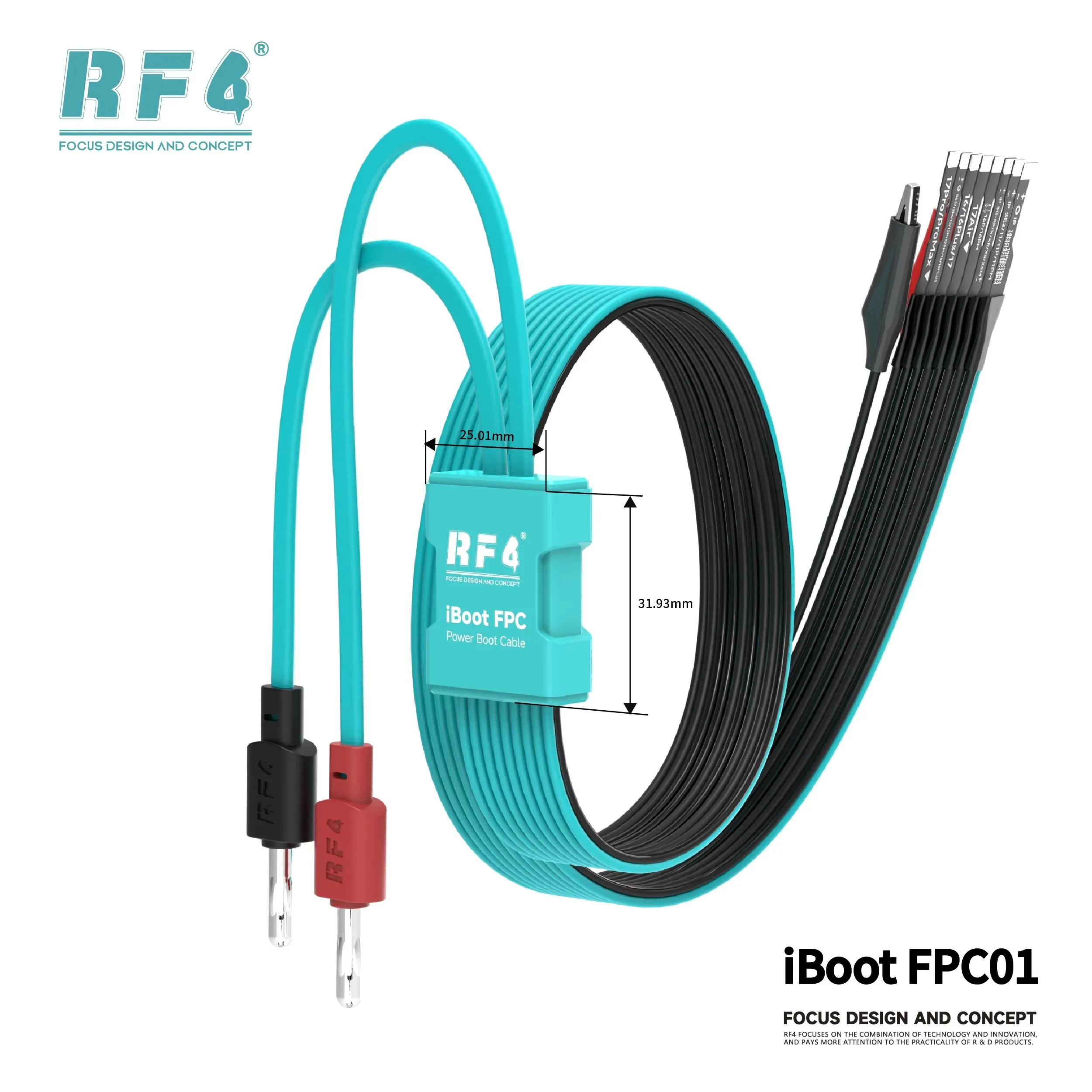 RF4 iBoot FPC01 폰 전원 에어 부트 라인 DC 전원 공급 테스트 케이블 (아이폰 8-11, 12, 13, 14, 15, 17 메인보드 활성화 코드)