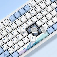 KBDiy Cherry Profile Keycaps for Mechanical Keyboard Game 143 Key PBT Ocean Whale Keycap for MX Switch Custom Dye Sub Blue White - Image 5