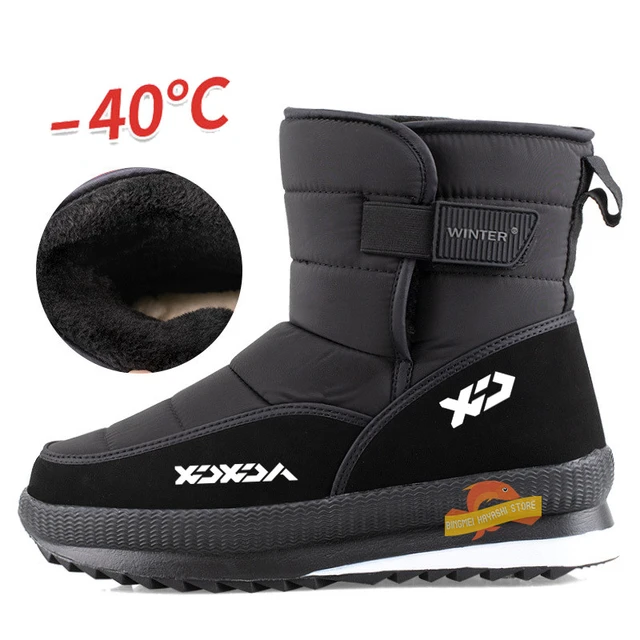 Winter Plus Velvet Warm Waterproof Fishing Boots Couple Snow Cotton Boots  Outdoor Coldproof Anti-skid Casual Hiking Short Boots - AliExpress