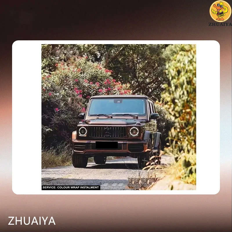 ZHUAIYA 하이퍼 글로스 메탈릭 에디션 코코 브라운 비닐 랩 필름, 자동차 랩핑용 차량 랩핑, 버블 프리, 쉬운 설치, 1.52x18M
