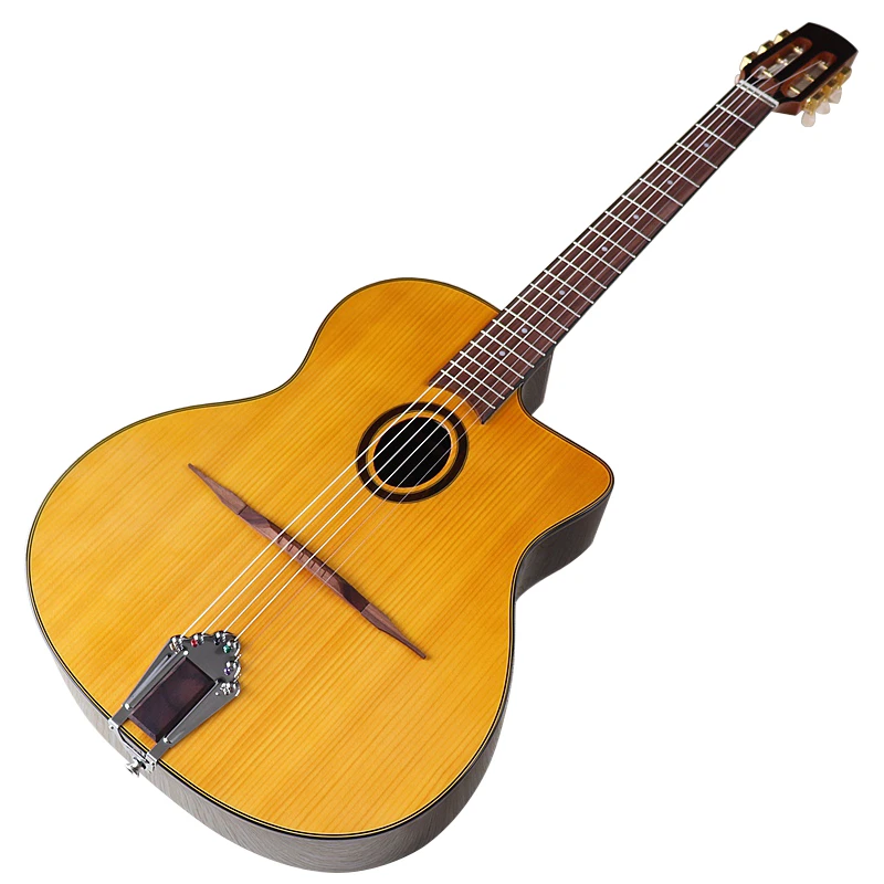 Django Guitar 41 Inch Acoustic Guitar 6 String Gypsy Swing Jazz Orange