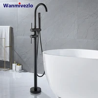 Black/Golden Bathtub Shower Faucet Floor Standing Bath Tub Spout Shower Single Handle Mixer Tap Bathroom Shower Faucet Mixer Tap 1