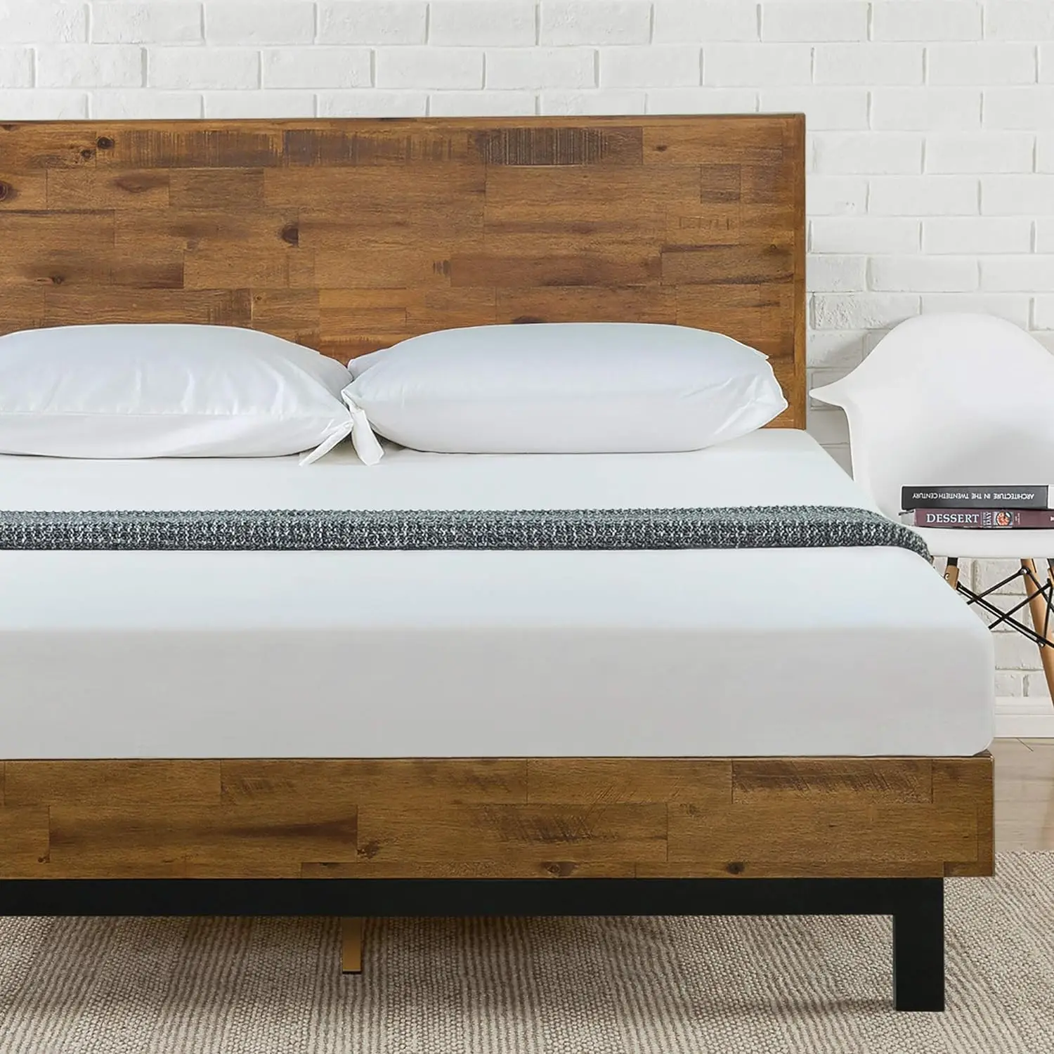 

ZINUS Tricia Wood Platform Bed Frame with Adjustable Headboard, Wood Slat Support with No Box Spring Needed, Easy Assembly, Full