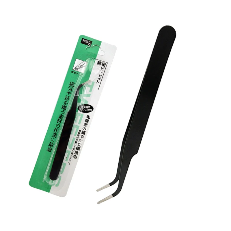 Stainless Steel Tweezers Anti Static Fine Pointed Elbow Precision Tweezers Soldering Tools Industrial Tool ESD10-ESD15 precision tweezers,tweezer tool,esd anti static tweezers,soldering tweezers