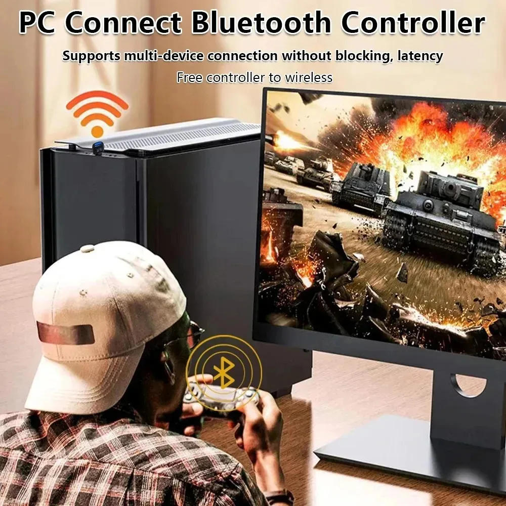 블루투스 5.4 USB 어댑터 PC용 블루투스 어댑터 동글 무선 마우스 키보드 음악 오디오 수신기 USB 송신기