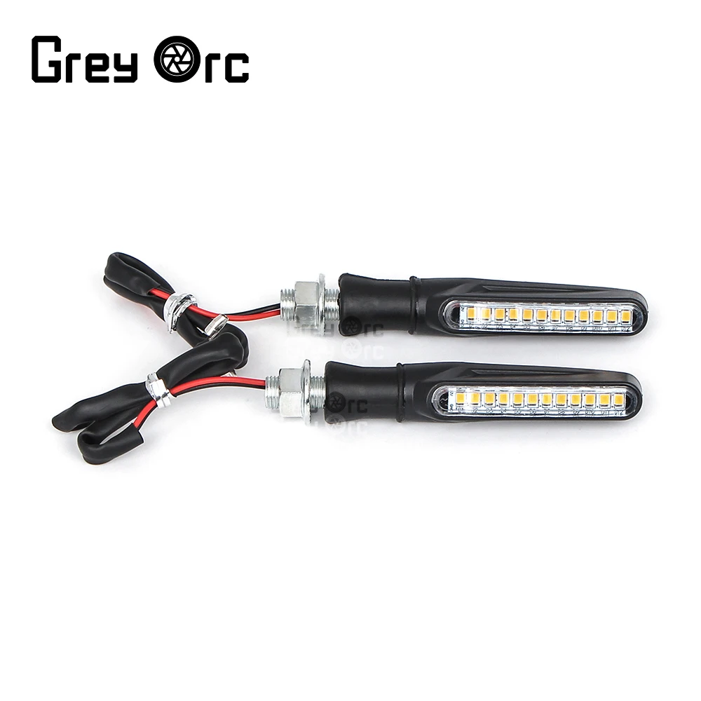 

Motorcycle Universal 2Pcs Turn Signals Lights Built Relay 12V Flasher LED Flowing Flicker Blinker Moto Indicator Bolt Turn Lamp