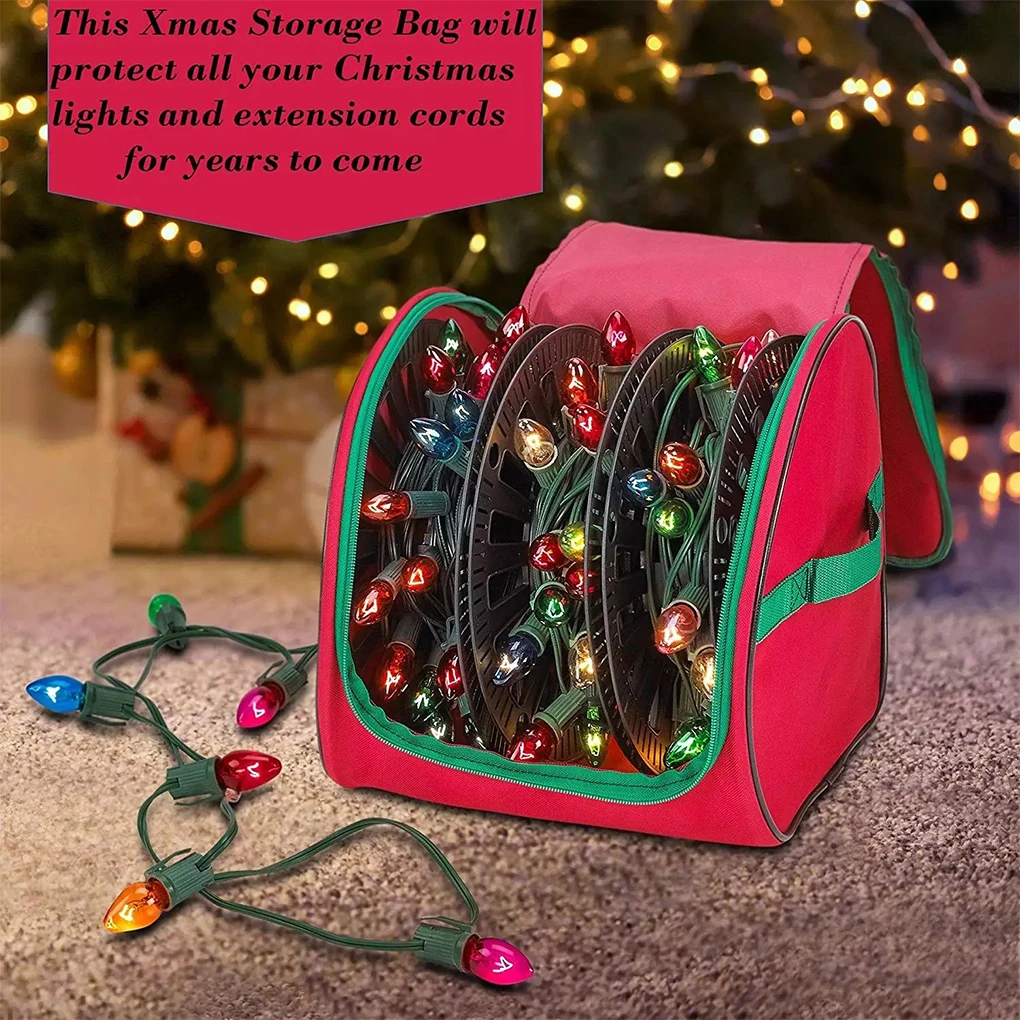 Christmas LED Light Storage Box Oxford Christmas Storage Bag For Decorations Multifunctional Bag With U-zipper